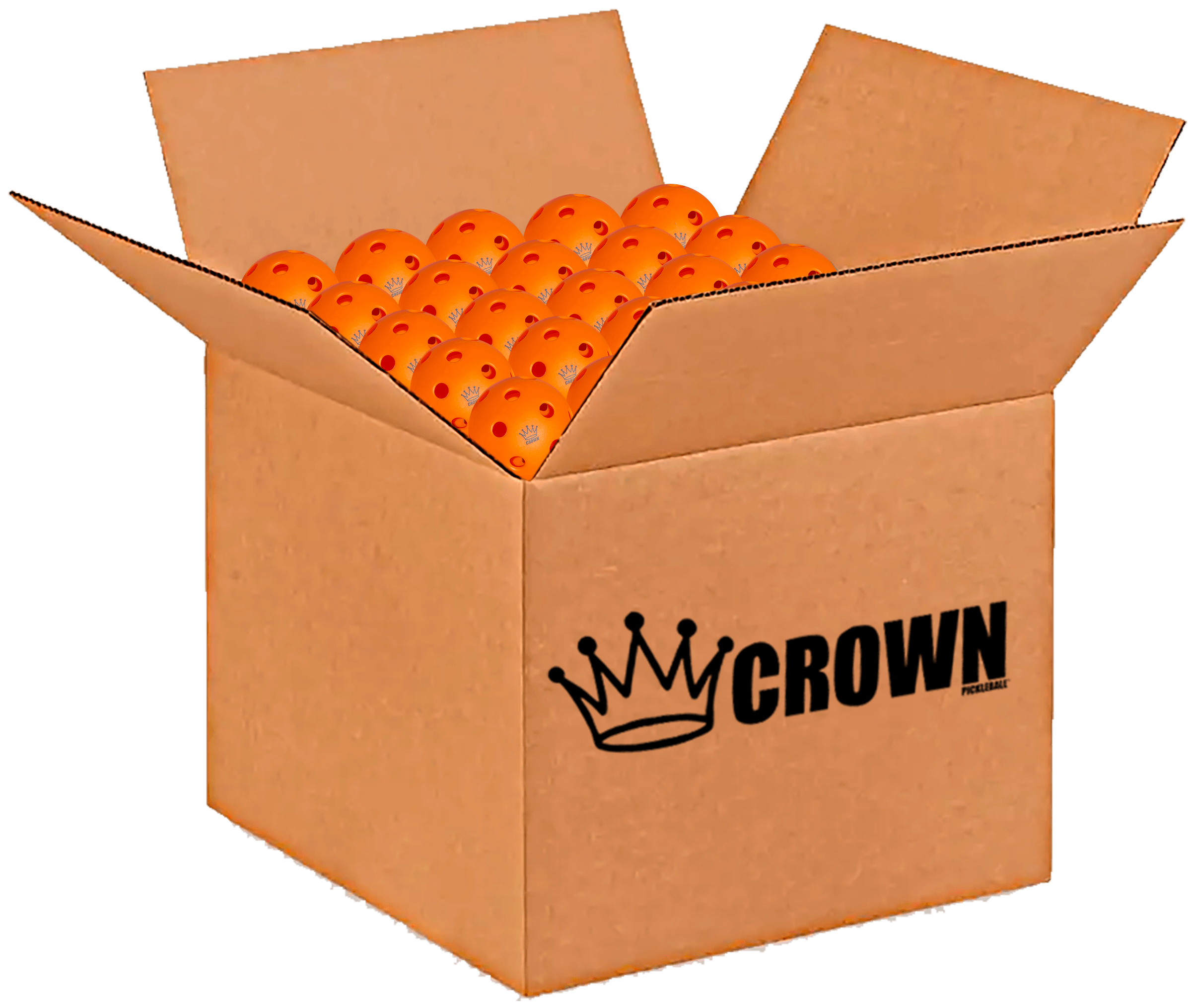 CROWN PICKLEBALL - High-Performance INDOOR Pickleballs (100-PACK TANGERINE)